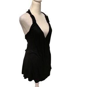 VENUS Black Halter Mini Halter Lace Back Dress or Top Size L BRAND NEW